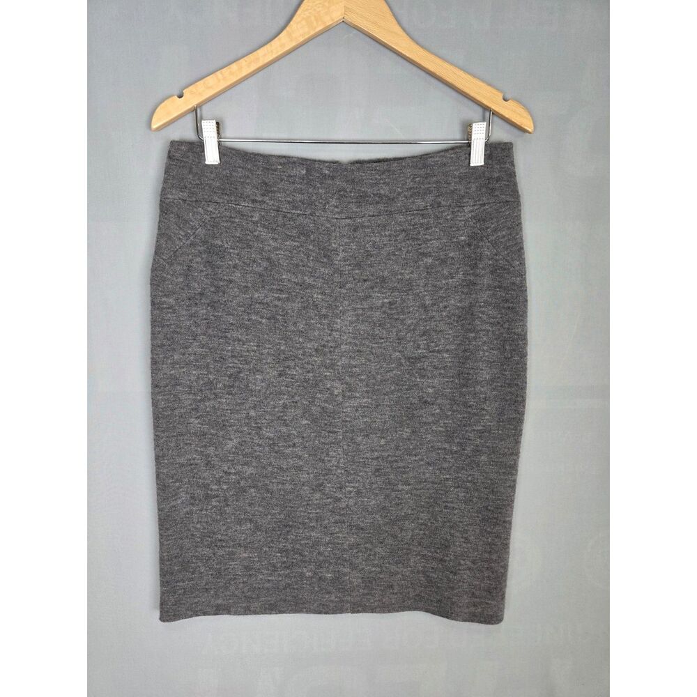 Ann Taylor Wool Cotton Blend Pencil Straight Skirt Sz 10 Gray Elevated Basics